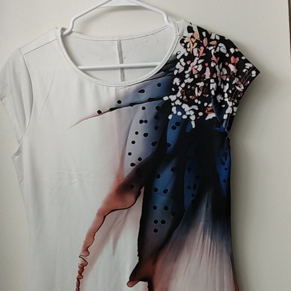 Pullover knit stretch dress size small by Shein, abstract pattern across front - Picture 1 of 11